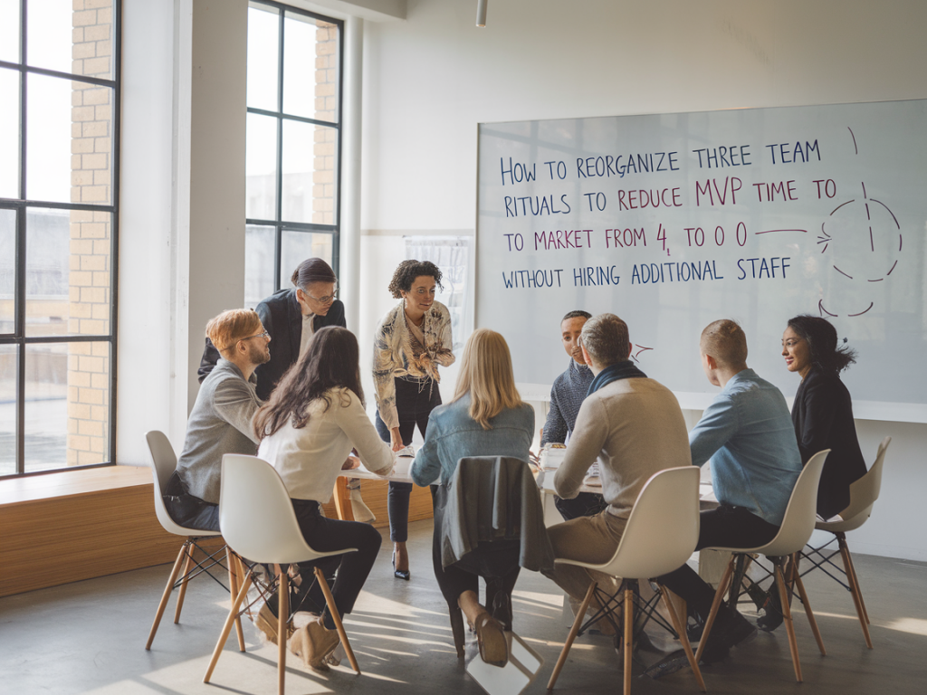 Comment réorganiser trois rituels d'équipe pour réduire le time to market d'un mvp de 4 sans embauches supplémentaires