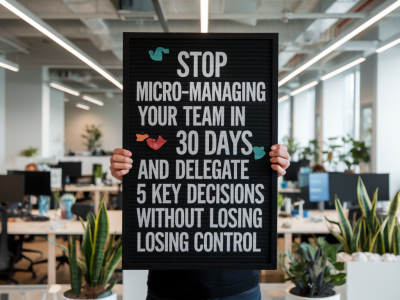 Arrêter la microgestion : plan en 30 jours pour déléguer 5 décisions clés sans perdre le contrôle